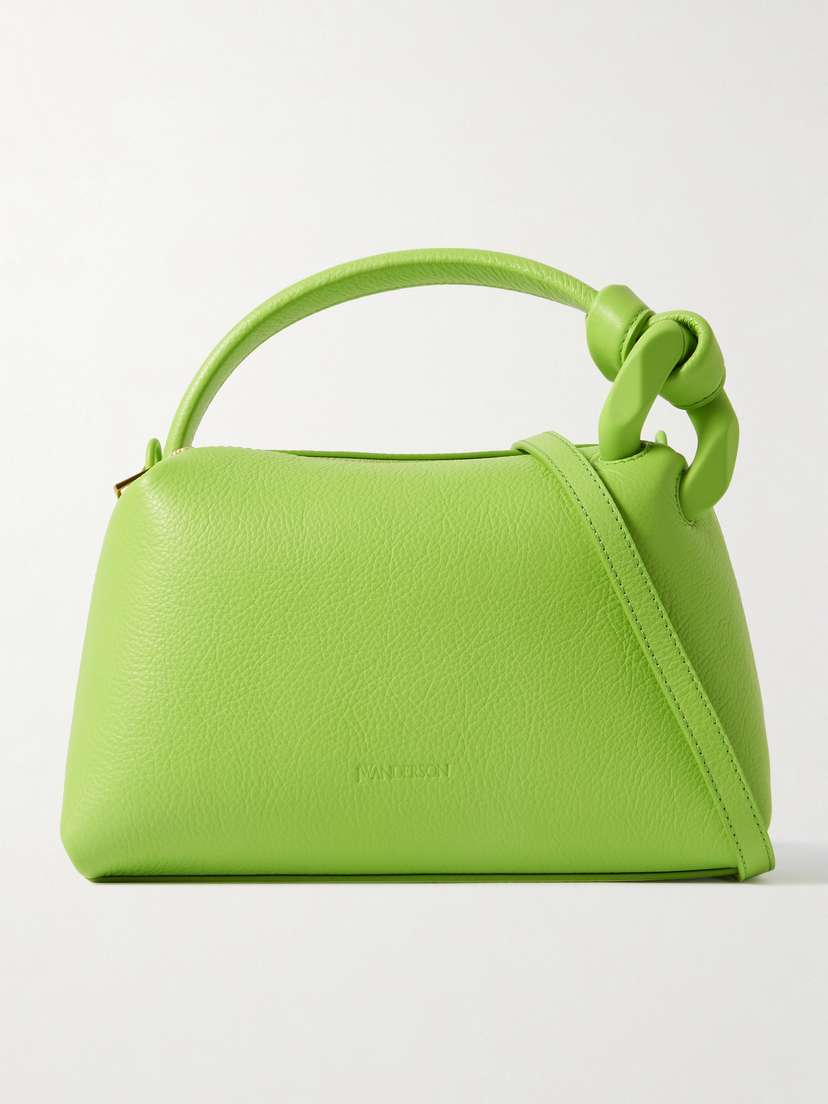 JW Anderson Jwa Corner Small Chain-embellished Textured-leather Shoulder Bag