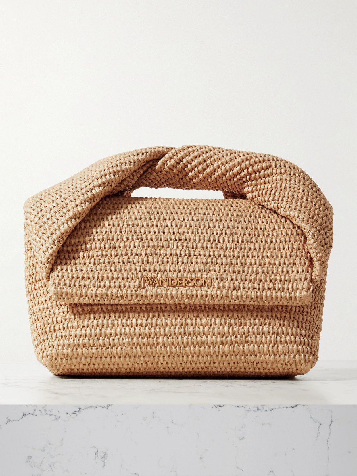 JW Anderson - Twister Medium Raffia Tote - Neutrals