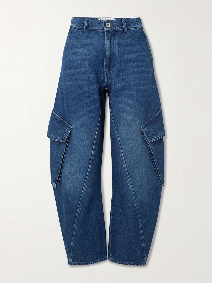 JW Anderson Twisted Paneled Low-rise Barrel-leg Cargo Jeans