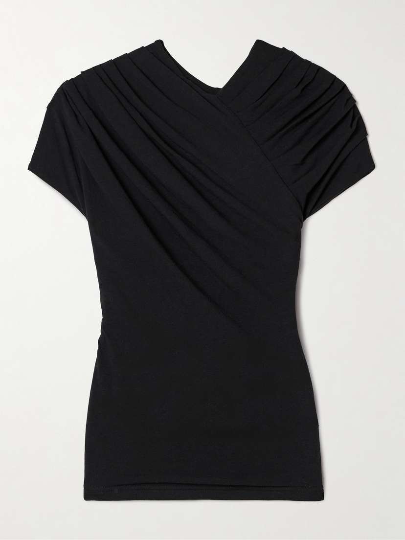 Interior The Tawny Ruched Cotton-jersey T-shirt