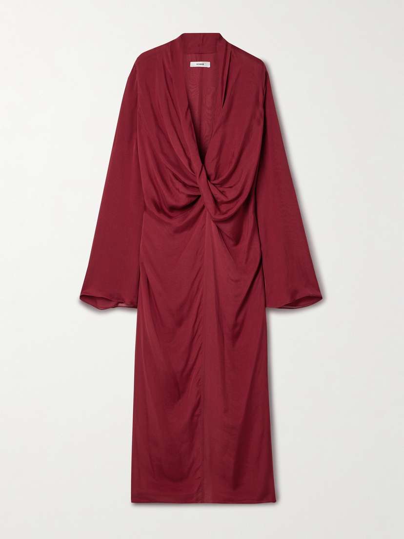 Interior The Desma Twist-front Silk Crepe De Chine Maxi Dress - x large