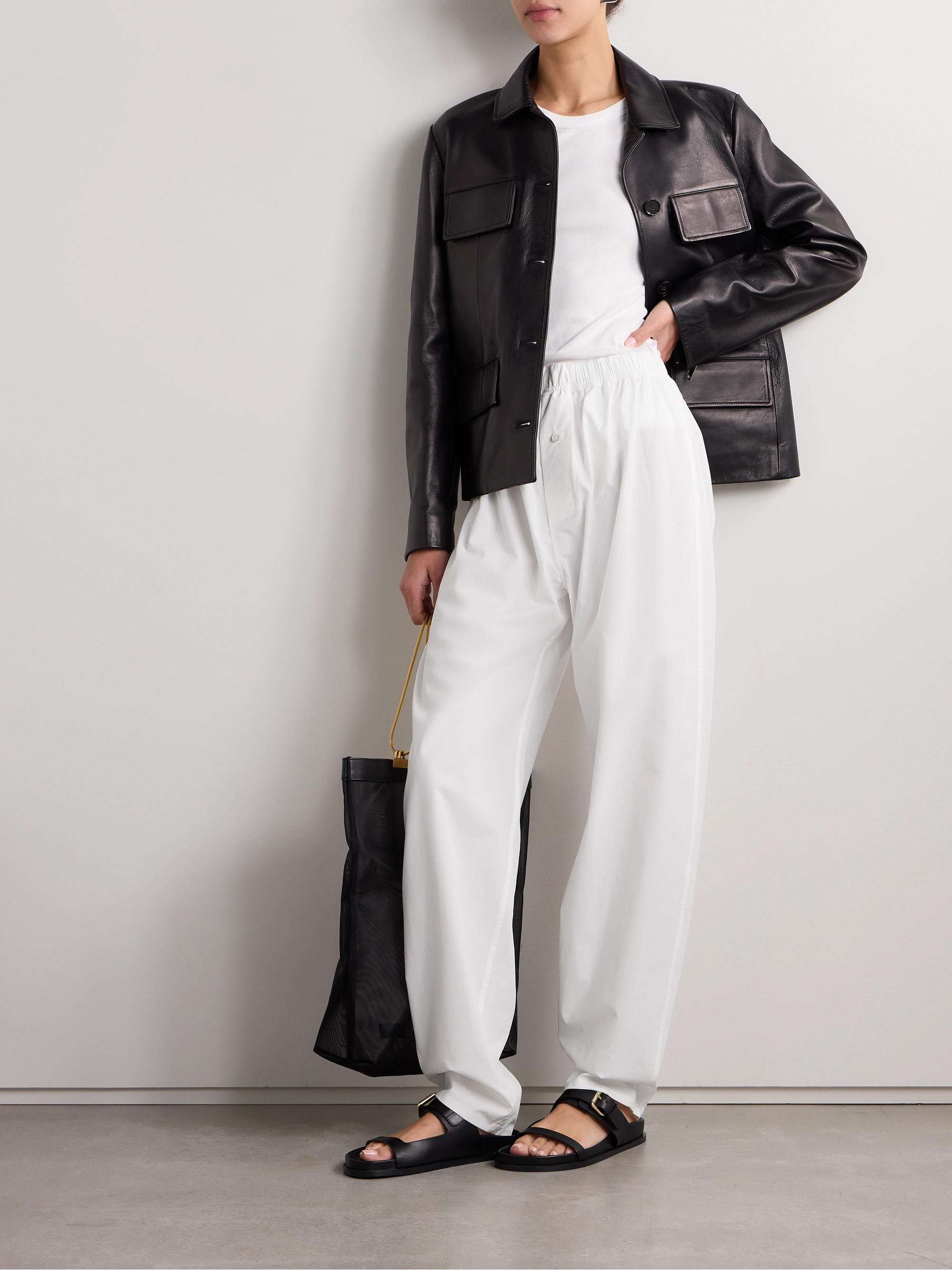 Interior The Nicola cotton-poplin straight-leg pants