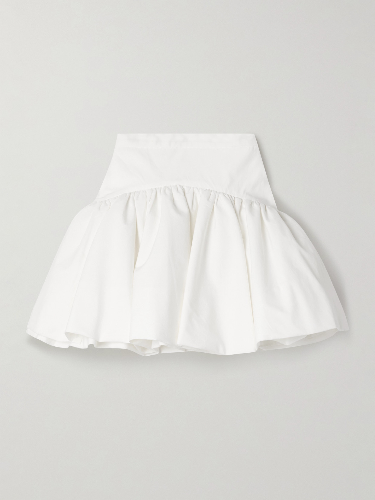 Shop Interior The Dolenze Pleated Cotton-poplin Mini Skirt In White