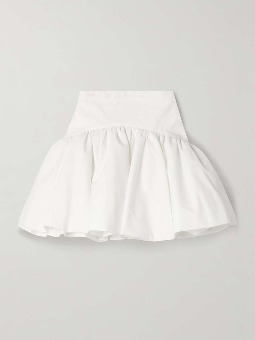 Interior The Dolenze Pleated Cotton-poplin Mini Skirt