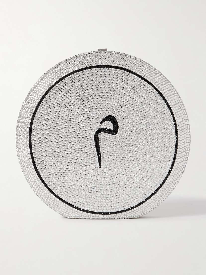 Judith Leiber Couture Crystal-embellished Silver-tone Clutch