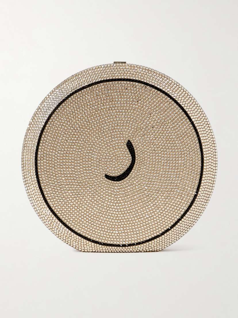Judith Leiber Couture Crystal-embellished Silver-tone Clutch