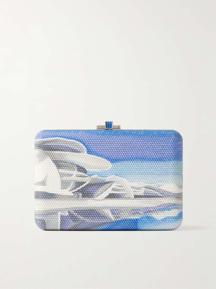 Judith Leiber Couture Doha's Desert Rose Museum Crystal-embellished Silver-tone Clutch