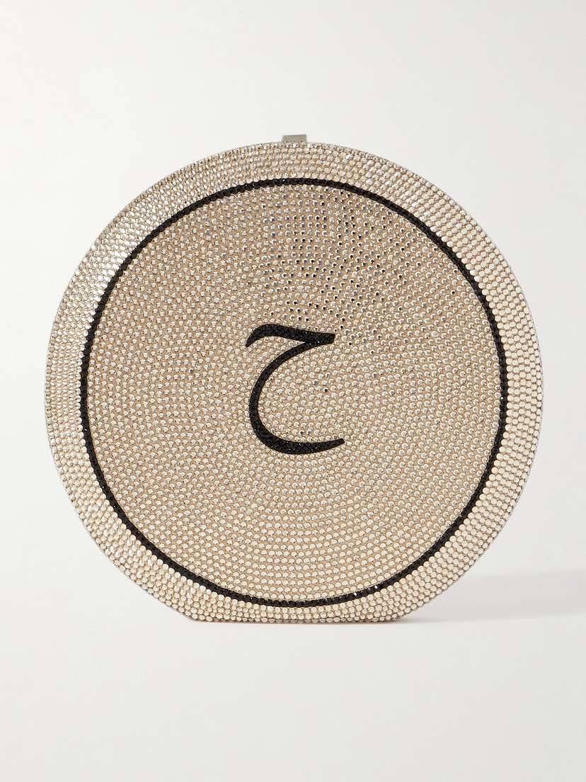 Judith Leiber Couture Crystal-embellished Silver-tone Clutch