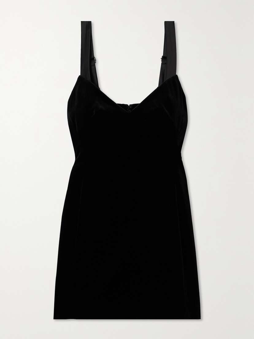 LIBEROWE + Net Sustain Duchesse Satin-trimmed Cotton-velvet Mini Dress - x large