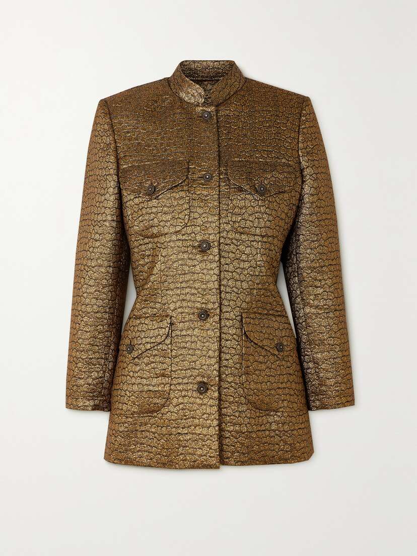 LIBEROWE + Net Sustain Raja Crystal-embellished Metallic Jacquard Jacket