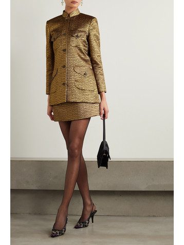 Liberowe + NET SUSTAIN Raja crystal-embellished metallic jacquard jacket