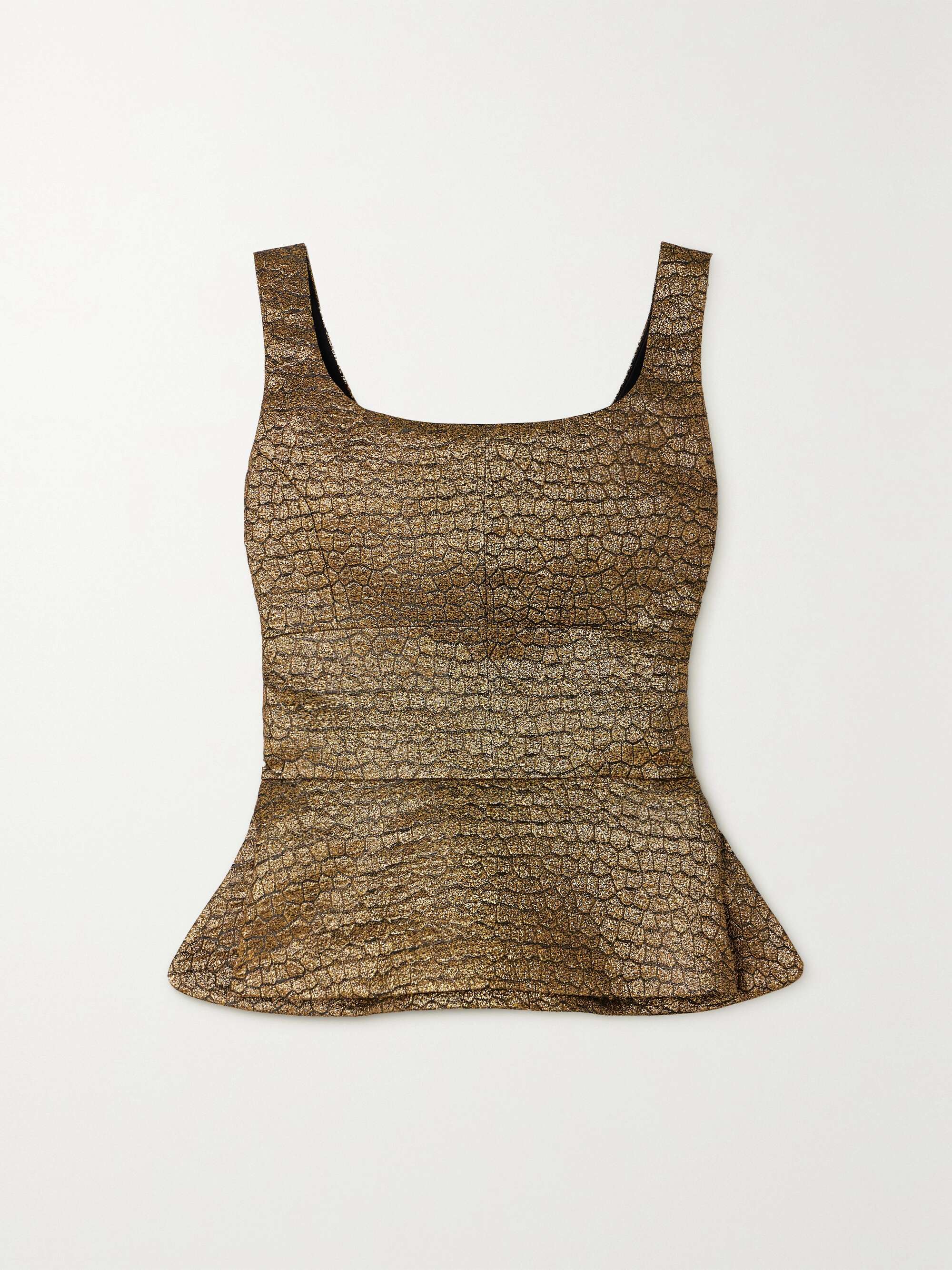 LIBEROWE NET SUSTAIN metallic jacquard peplum top NET A PORTER