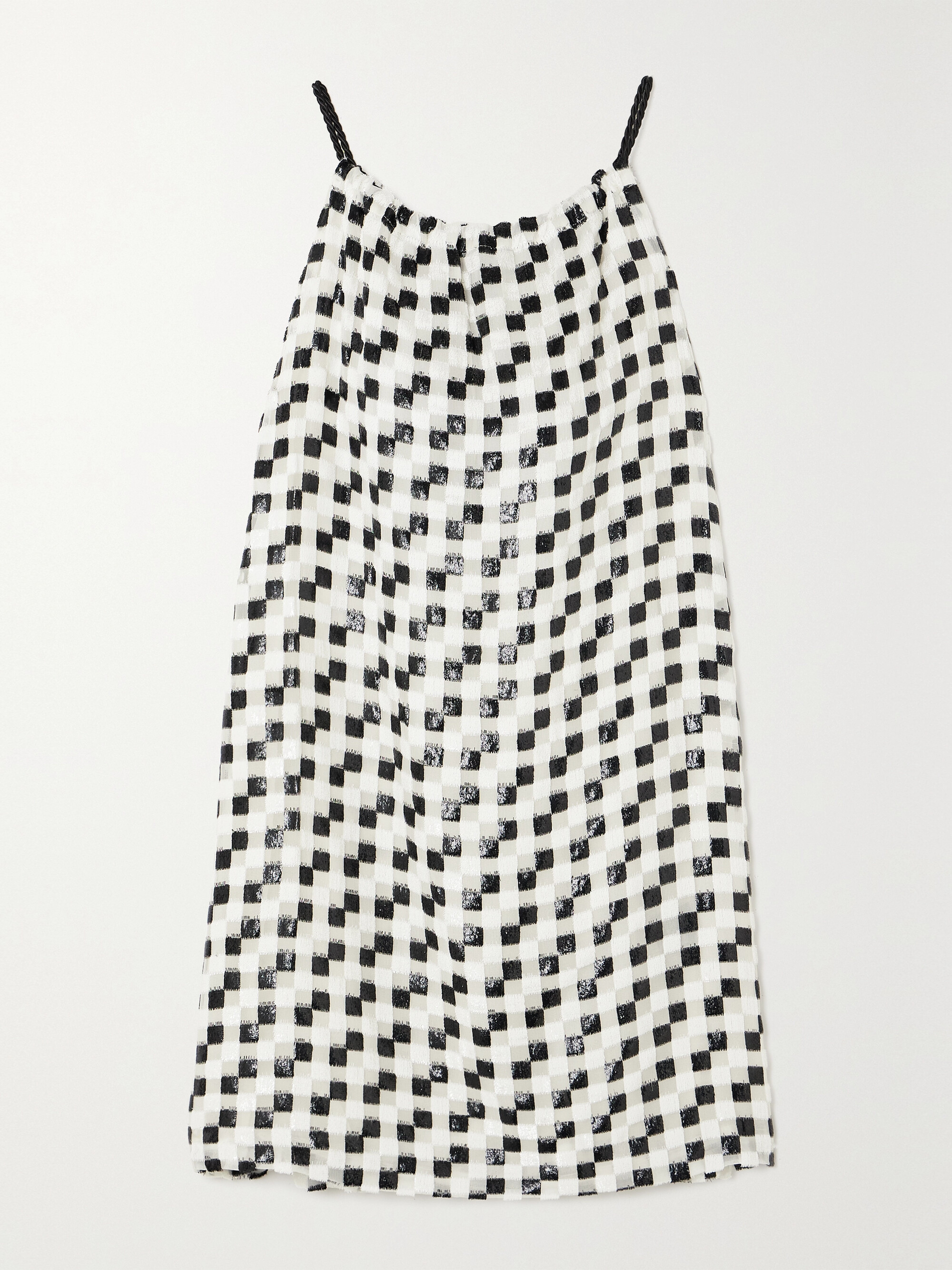 Liberowe + NET SUSTAIN Flou checked metallic devoré-voile mini dress thumbnail