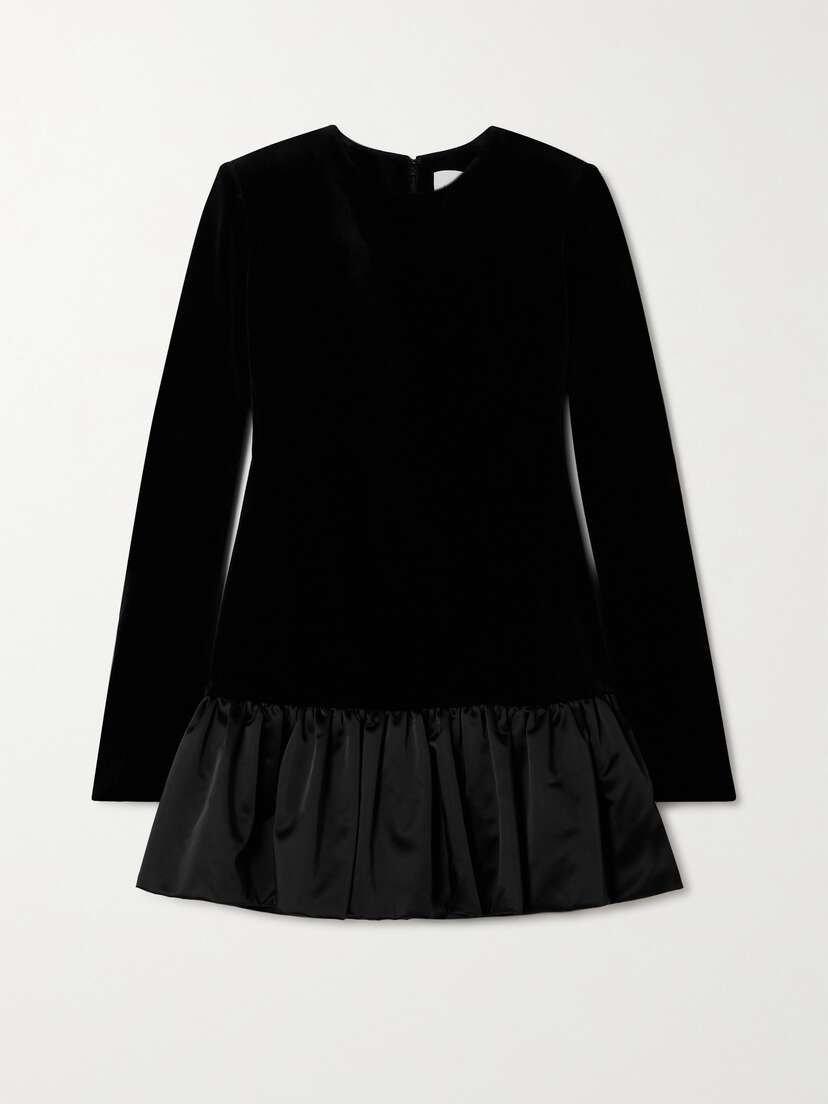 LIBEROWE + Net Sustain Ruffled Cotton-blend Velvet And Duchesse-satin Mini Dress - x large