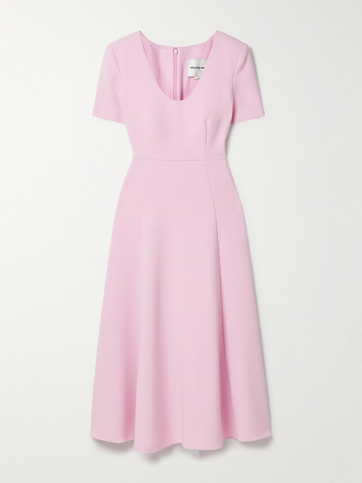 Roland Mouret Crepe Midi Dress In Pink