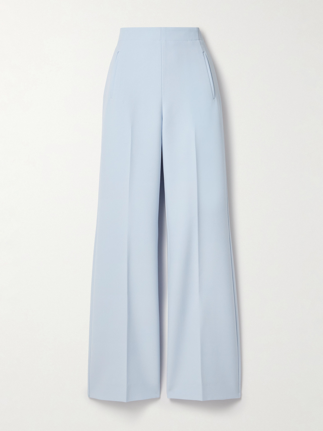 Shop Roland Mouret Crepe Wide-leg Pants In Blue