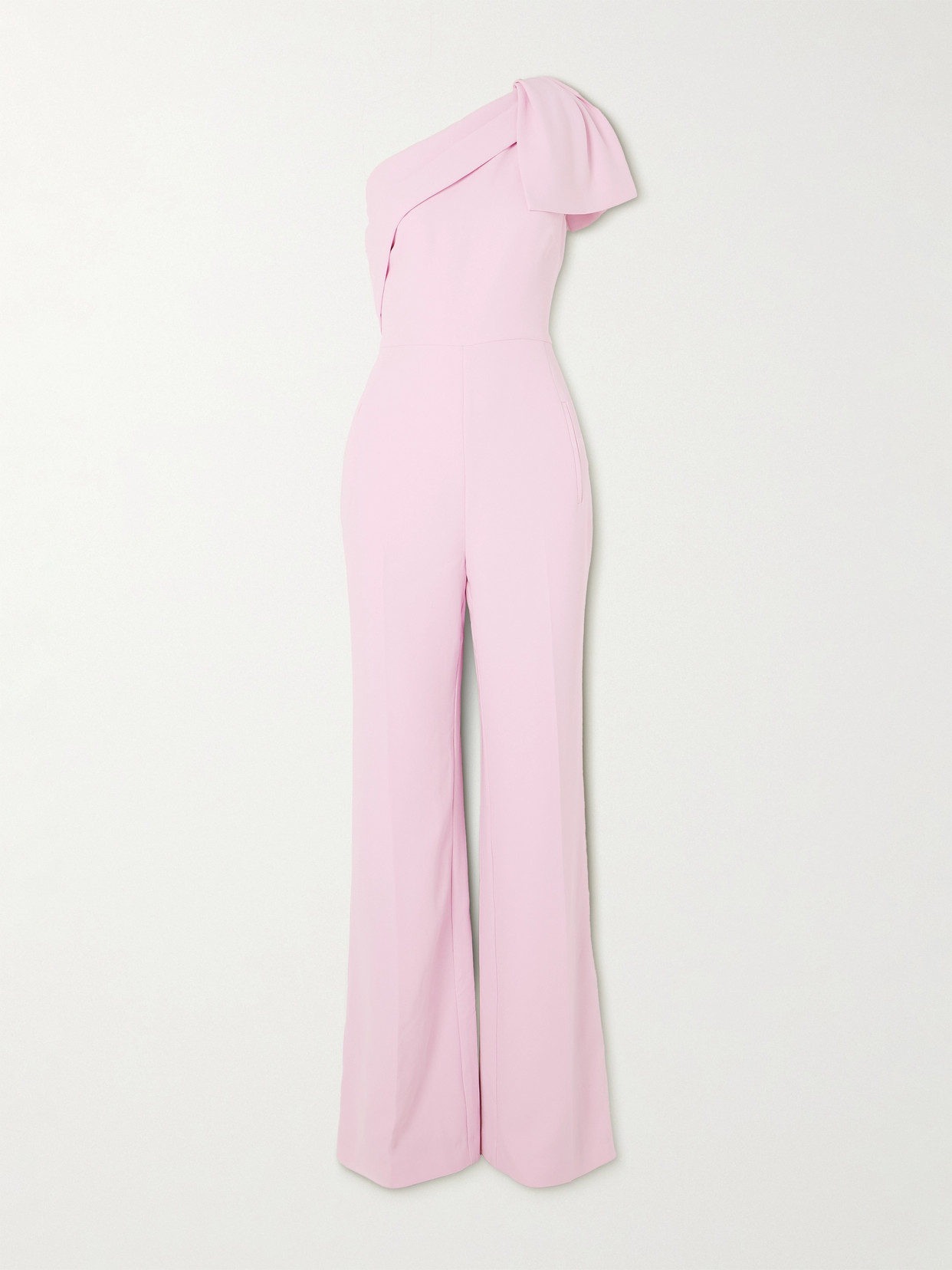 Roland Mouret One-shoulder Cady Jumpsuit In Pink