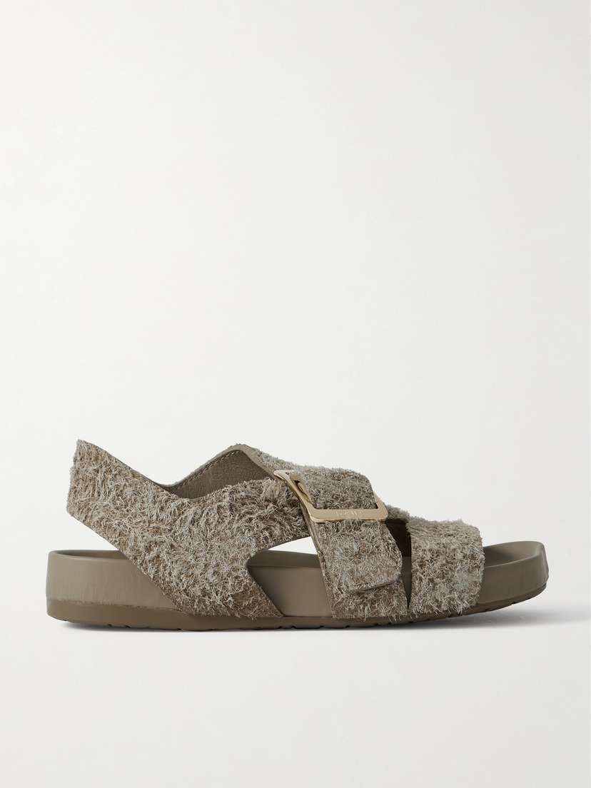 Loewe Ease Buckled Brushed-suede Sandals