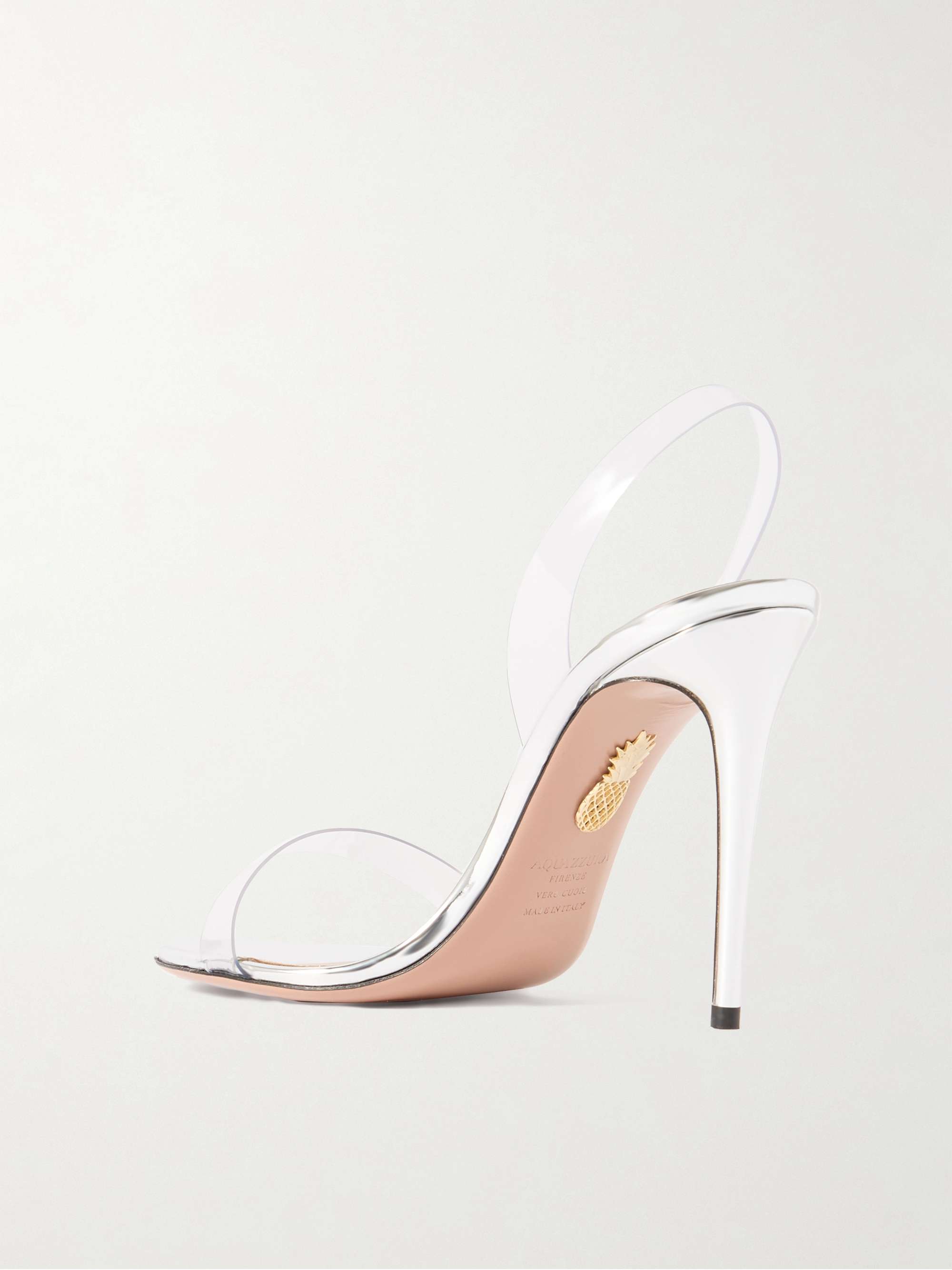 AQUAZZURA So Nude Plexi 105 PVC slingback sandals | NET-A-PORTER