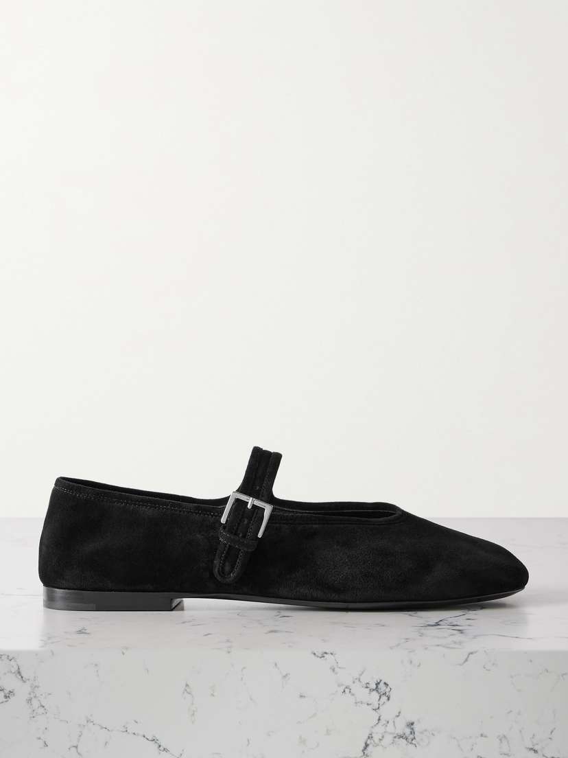 The Row Boheme Suede Mary Jane Flats