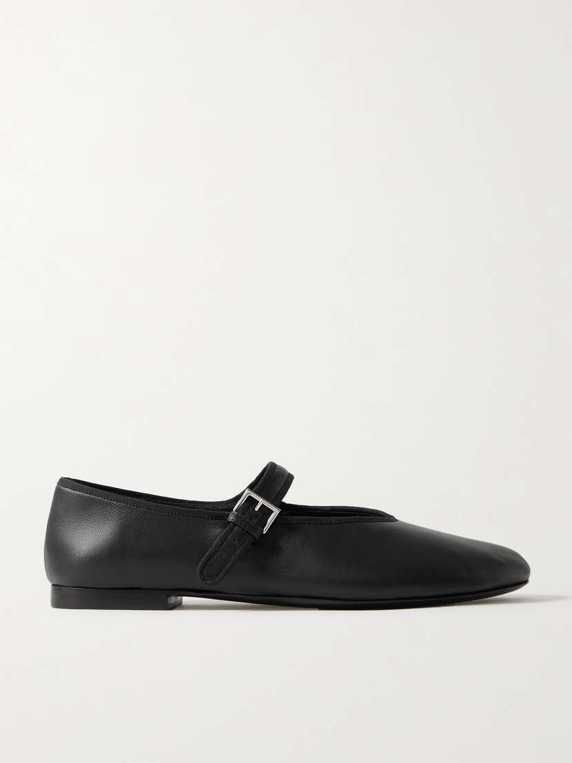 The Row Boheme Leather Mary Jane Ballet Flats