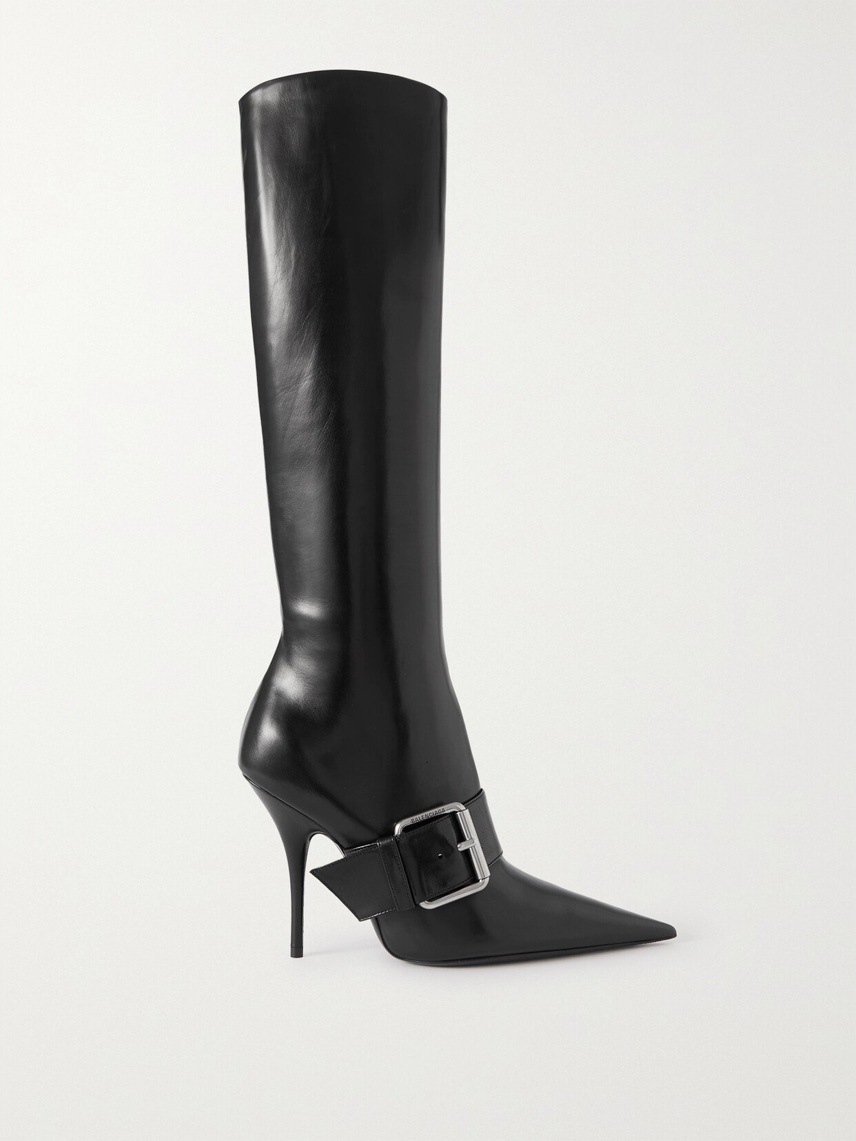 Balenciaga - Knife Buckled Leather Knee Boots - Black