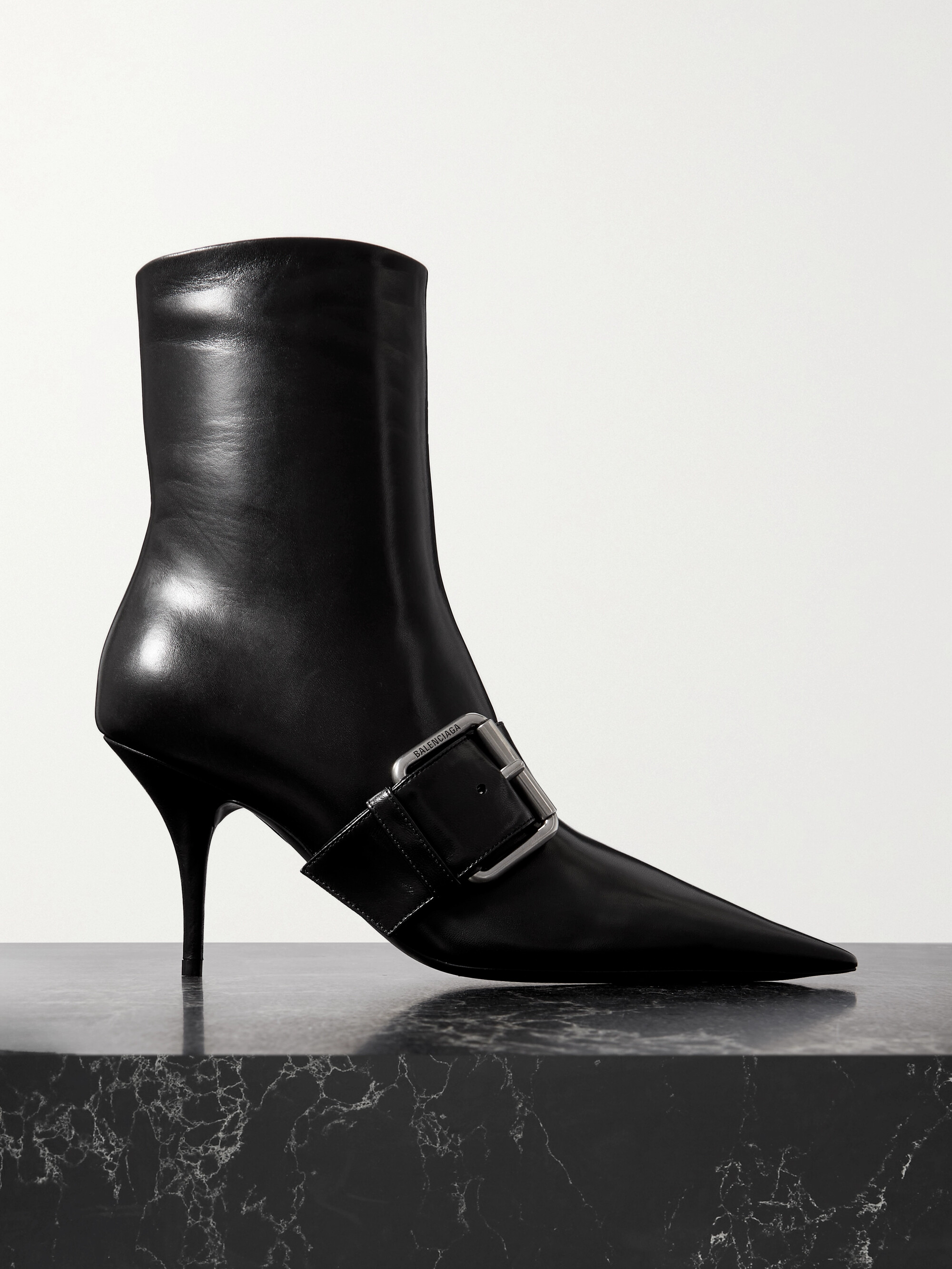 Balenciaga Knife buckled leather ankle boots
