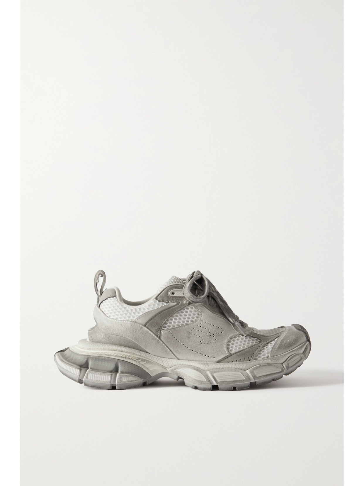 Shop Balenciaga 3xl Suede And Mesh Sneakers In Gray