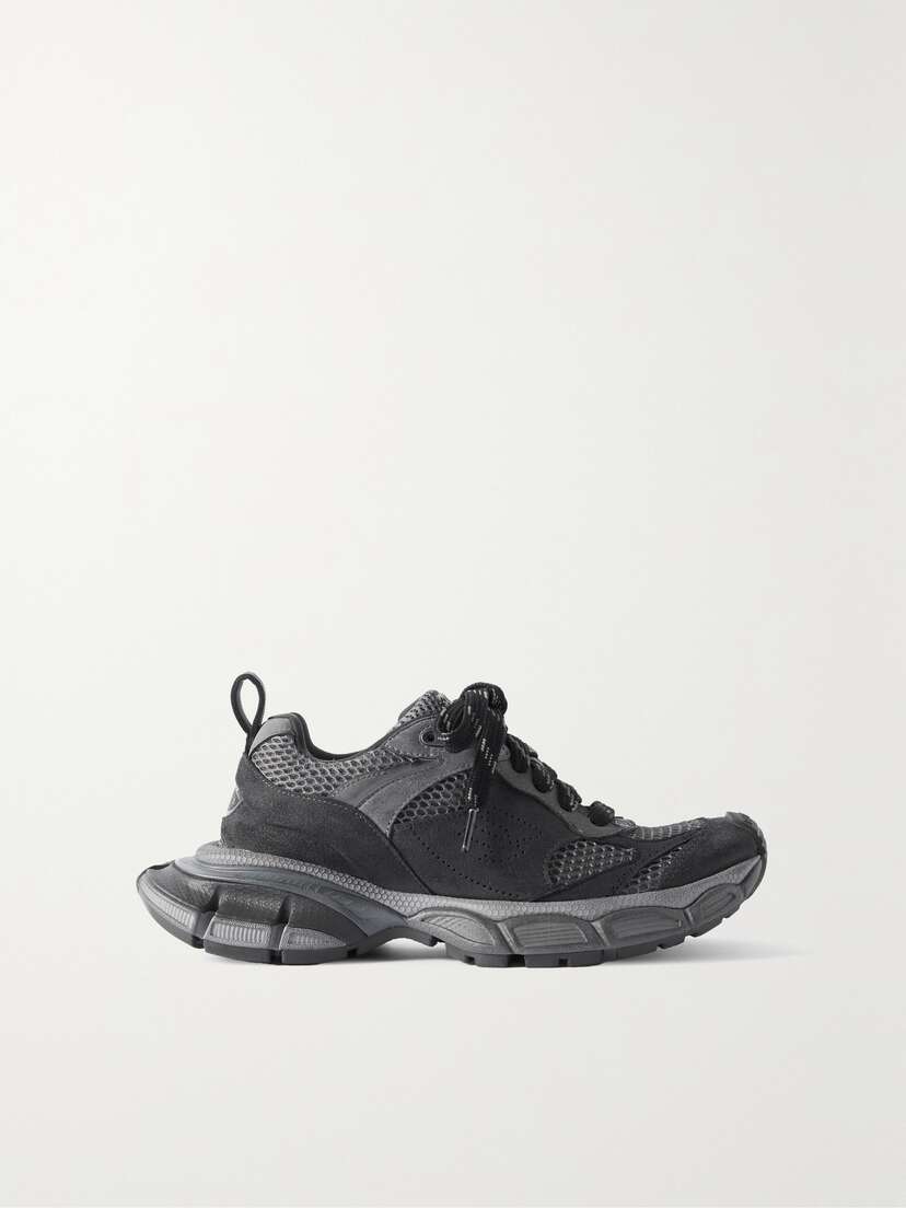 Balenciaga 3xl Mesh-trimmed Faux Suede Sneakers