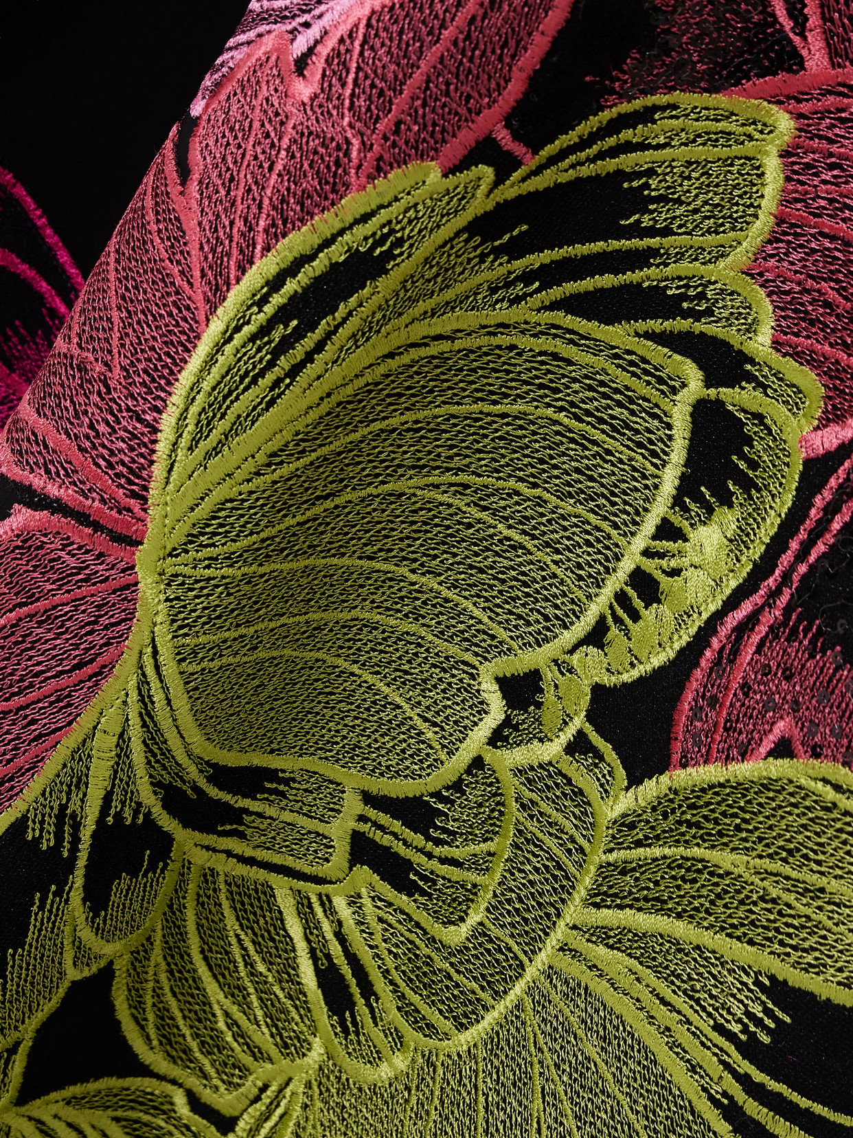 Costarellos Rania Embroidered Crepe Gown In Black