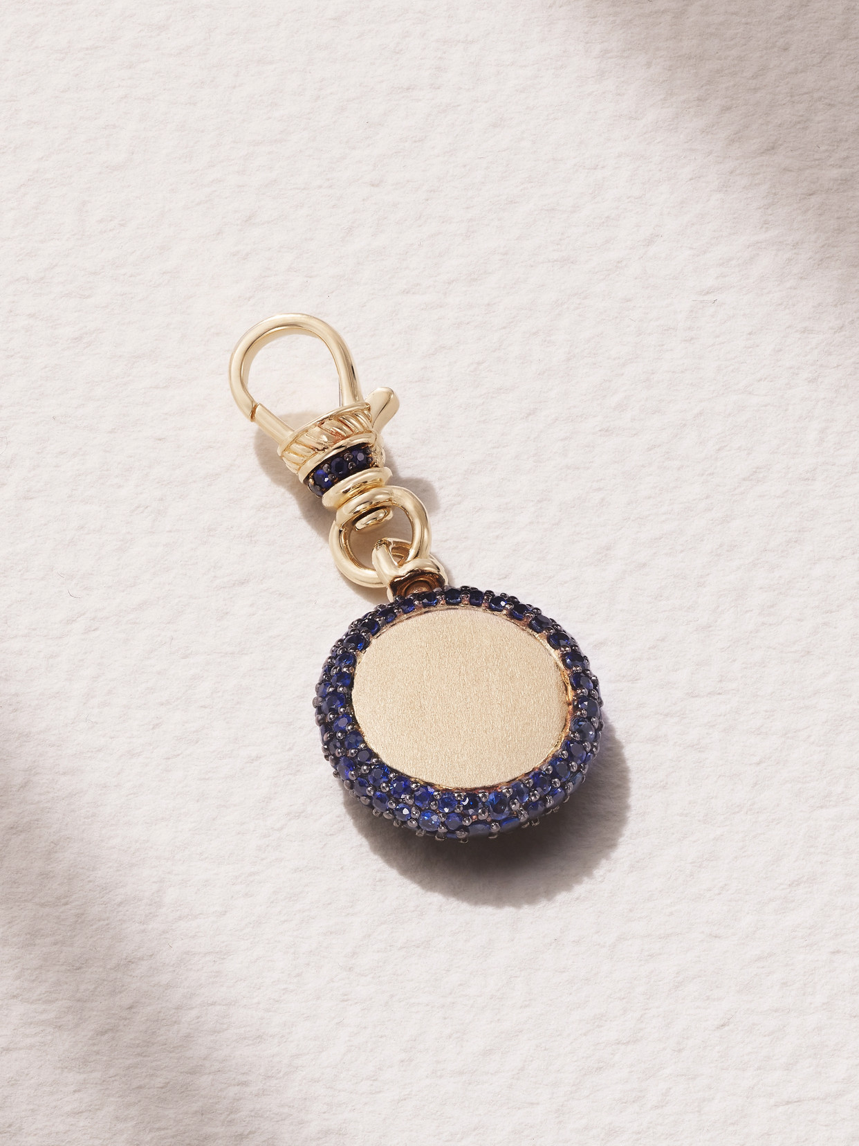Lucy Delius Pocket Watch Rhodium-plated 14-karat Recycled Gold Sapphire Pendant In Gold