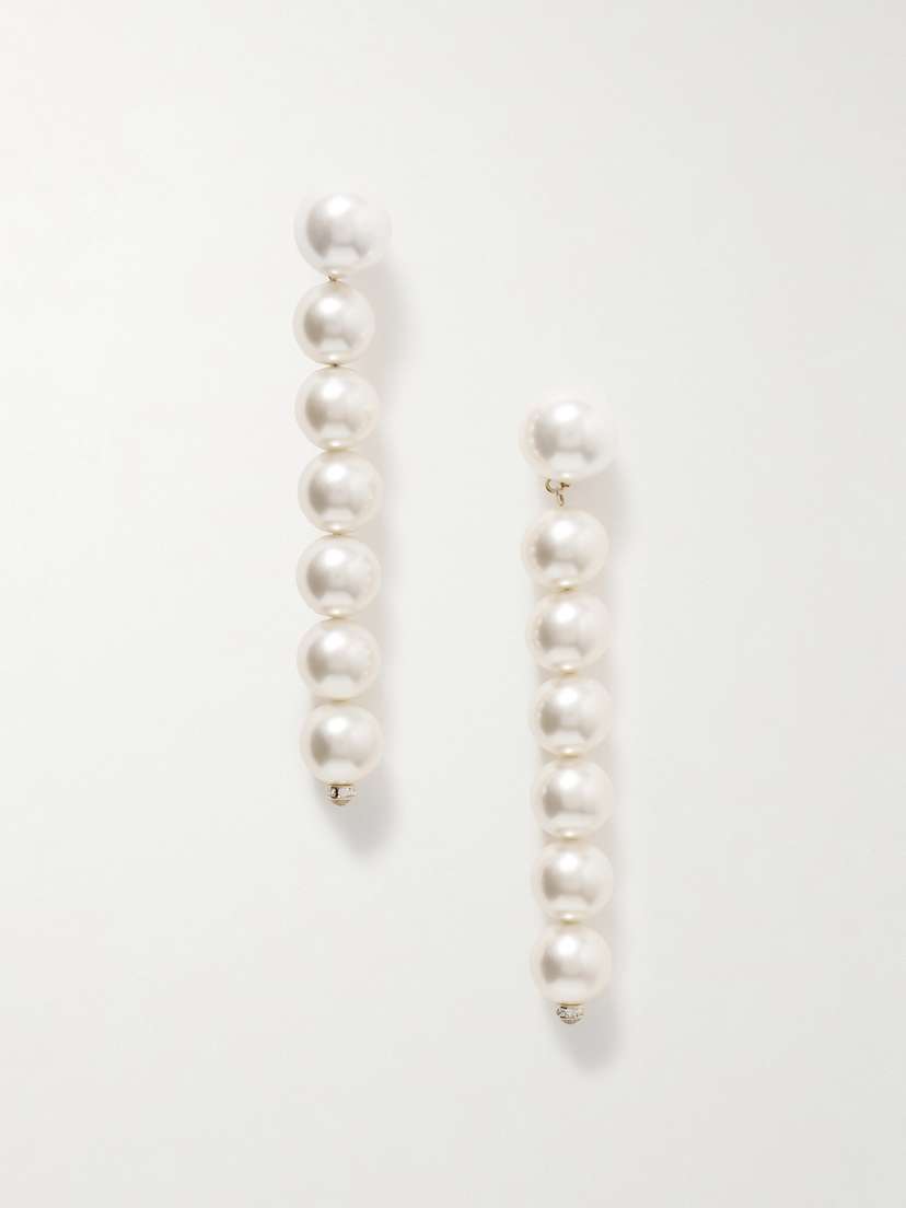 Magda Butrym Gold-plated, Faux Pearl And Crystal Earrings