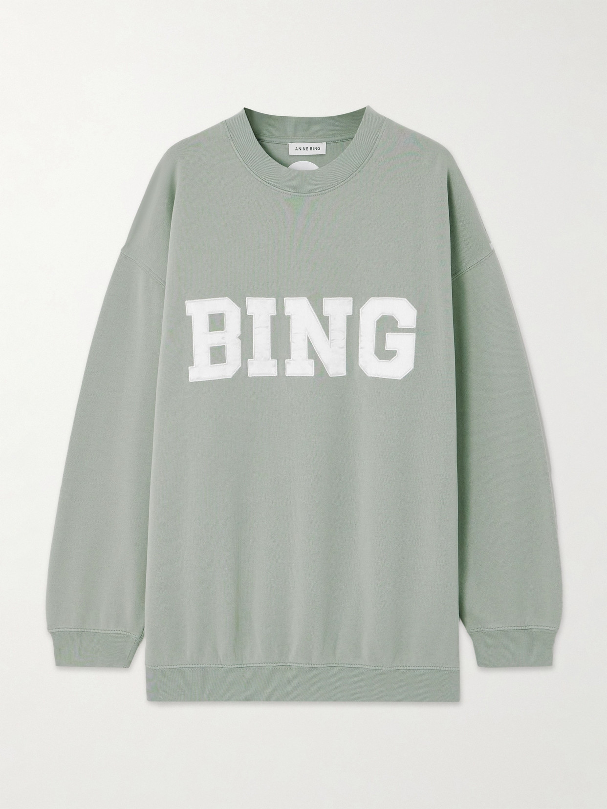 Anine Bing Tyler Oversized Embroidered Cotton-jersey Sweatshirt