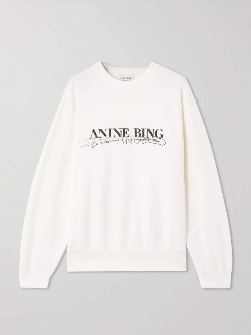 Anine Bing Ramona Printed Cotton-jersey Sweatshirt
