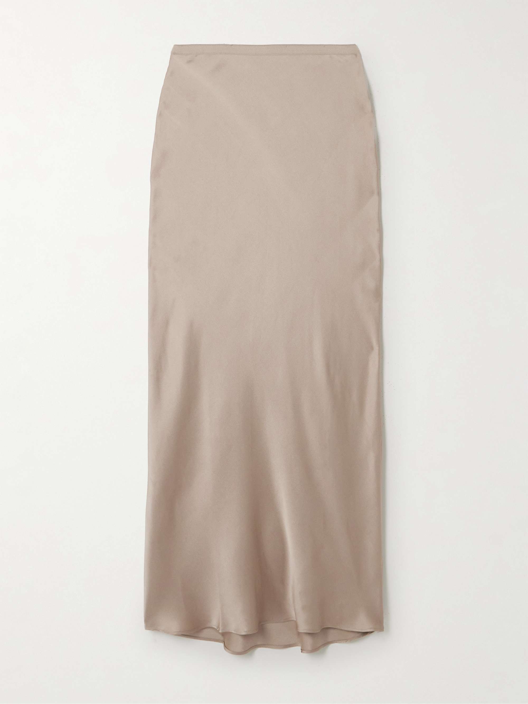ANINE BING Bar Silk Maxi Skirt in Taupe Size XL