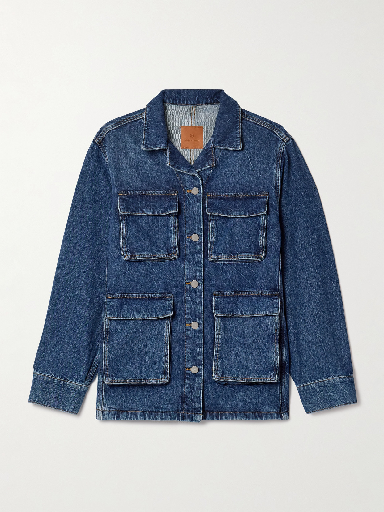 Shop Anine Bing Alden Denim Jacket In Blue