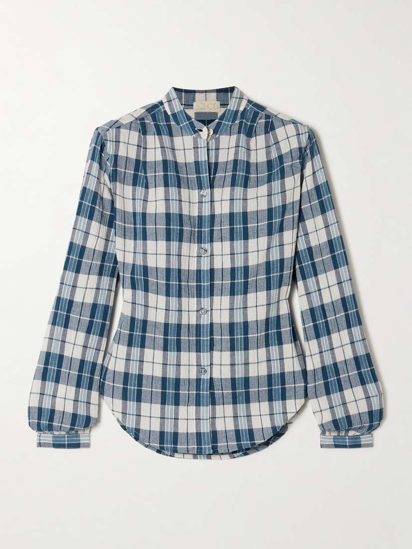 Suzie Kondi Koubi Checked Cotton-gauze Shirt