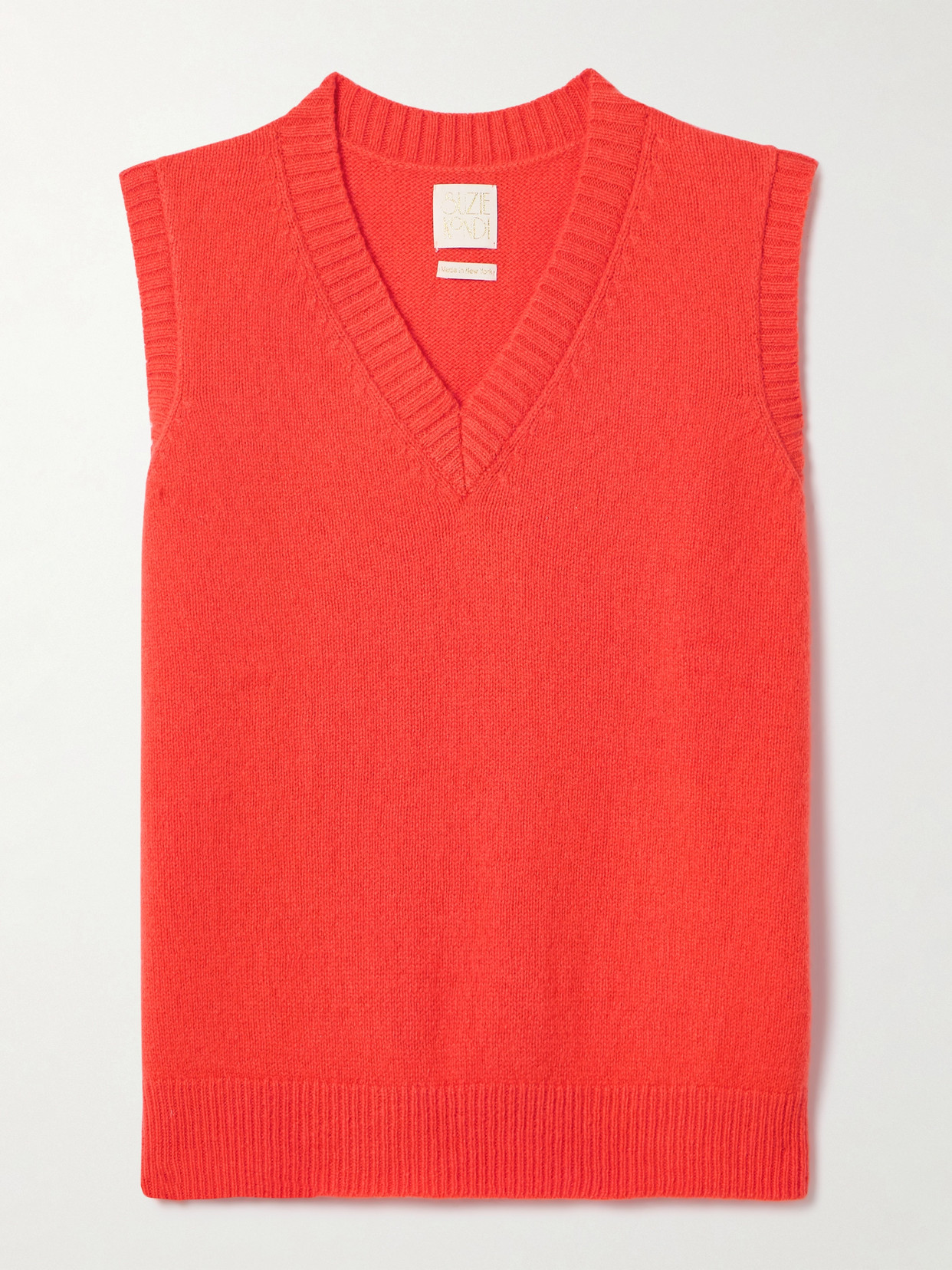 Suzie Kondi Stevie Oversized Cashmere Waistcoat In Red