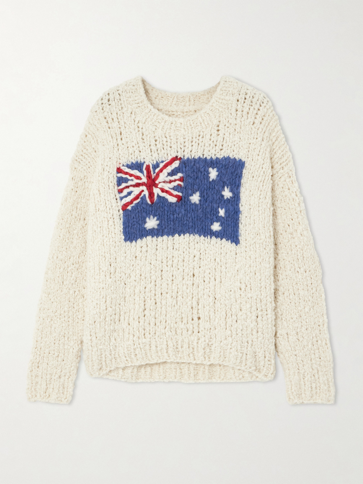 Suzie Kondi Australian Flag Jooshi Intarsia Cashmere Sweater In Ivory