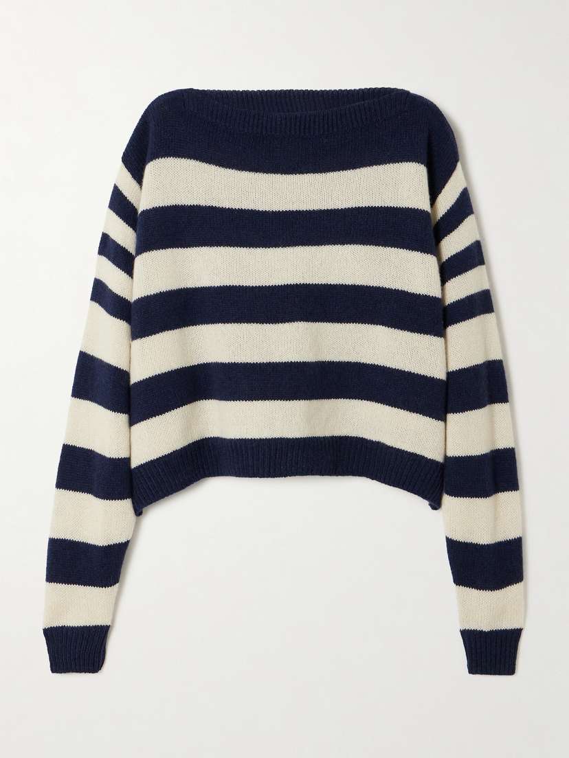 Suzie Kondi Krysia Striped Cashmere Sweater - x large