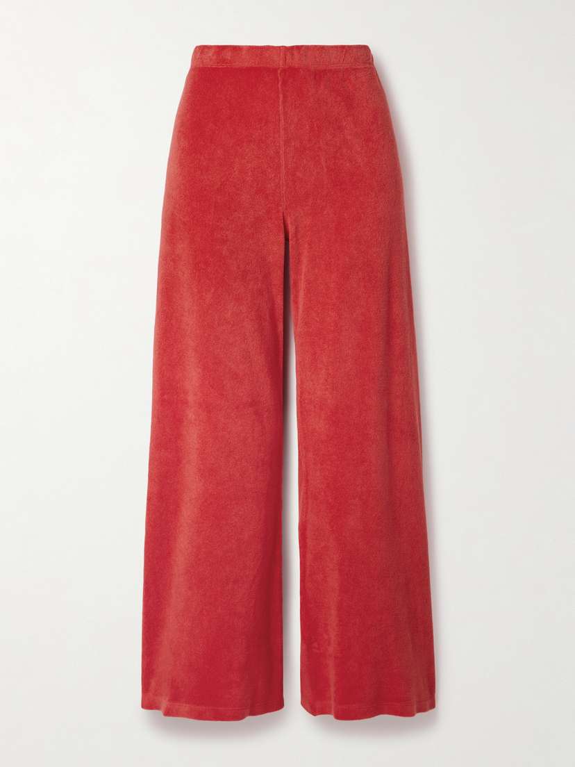 Suzie Kondi Zephyra Cotton-blend Terry Flared Track Pants