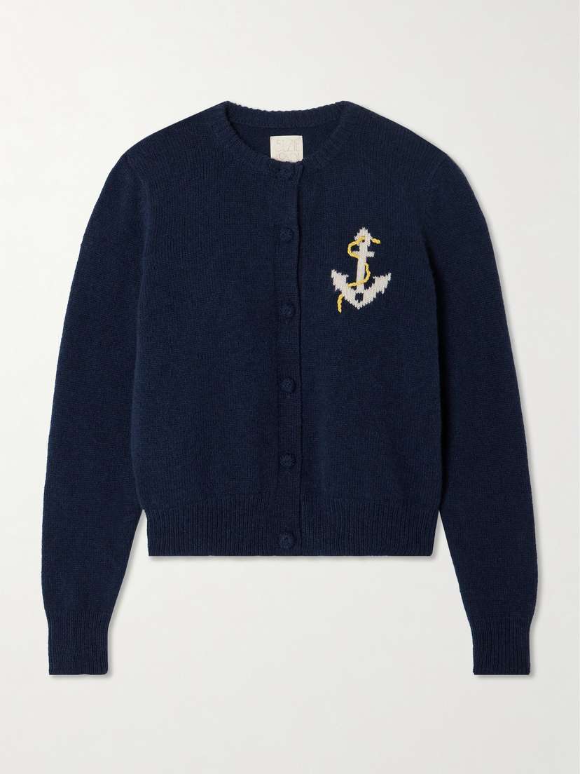 Suzie Kondi Kadria Anchor Intarsia-knit Cashmere Cardigan -  - x large