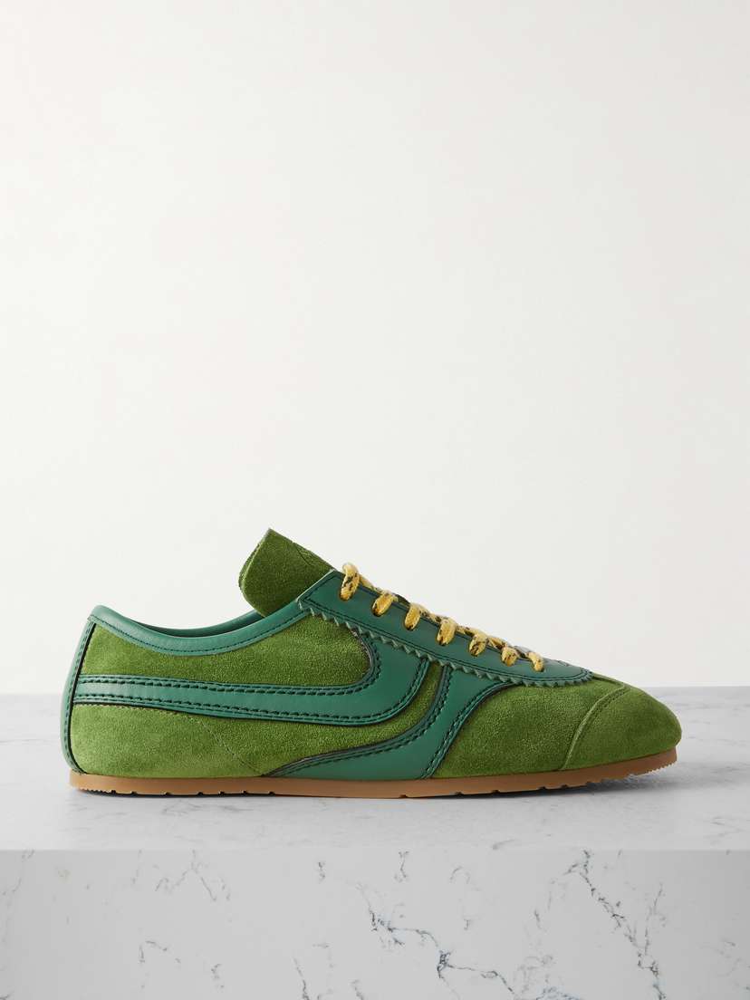 Dries Van Noten Leather-trimmed Suede Sneakers