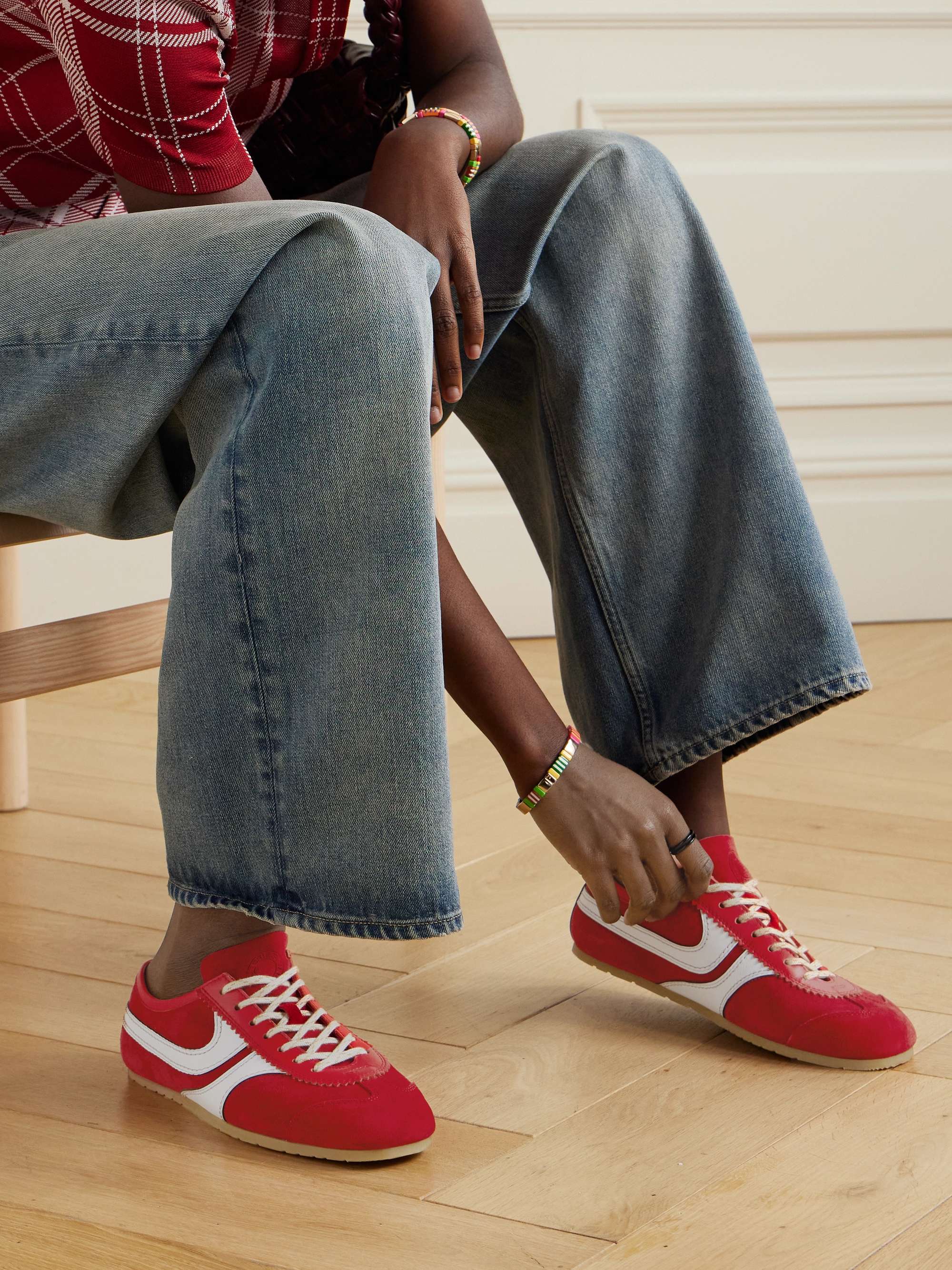 スニーカー Dries Van Noten SS25 LEATHER SNEAKER (WS251 1169 QU397103) Dries Van Noten Suede-trimmed leather sneakers White