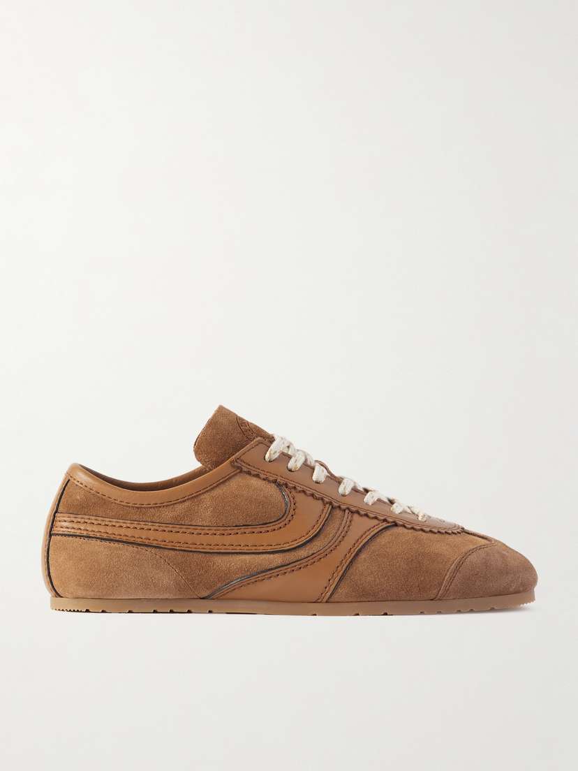 Dries Van Noten Leather-trimmed Suede Sneakers