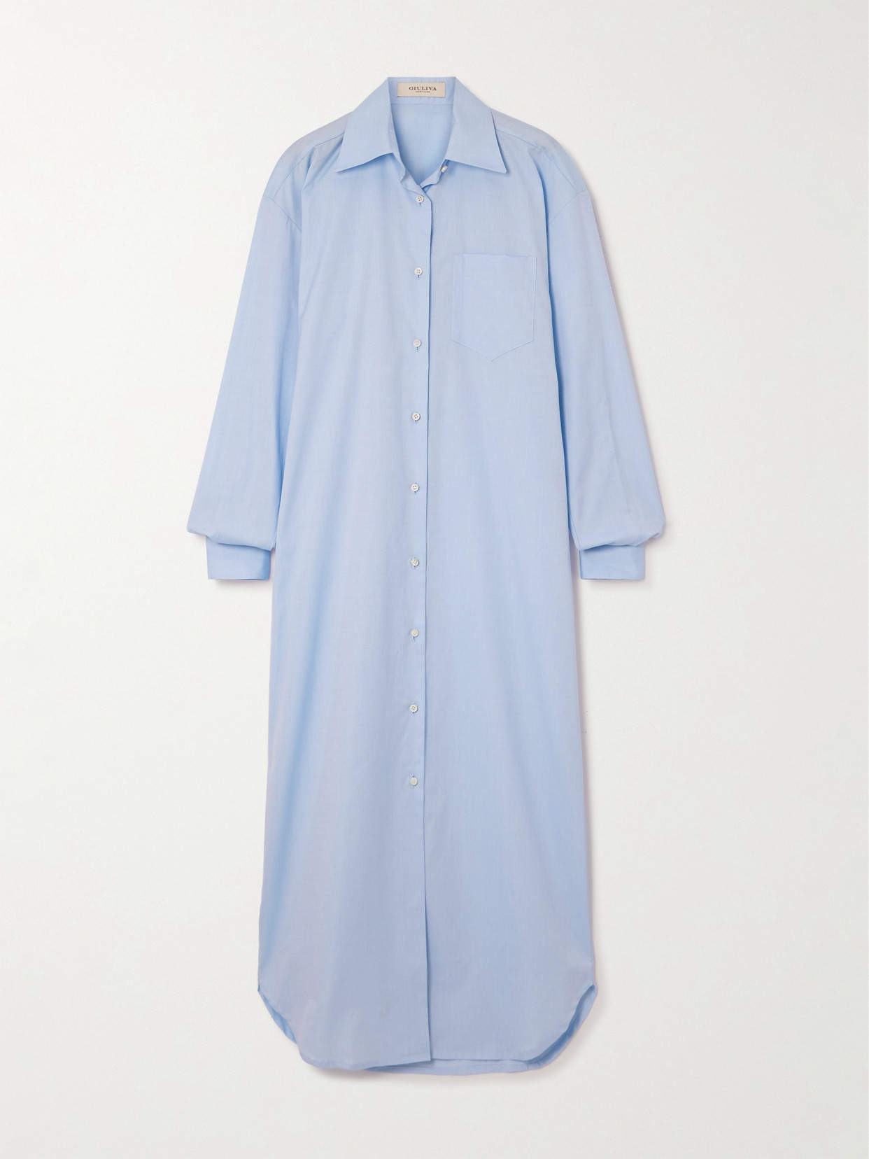 Giuliva Heritage Cotton-poplin Shirt Dress In Blue