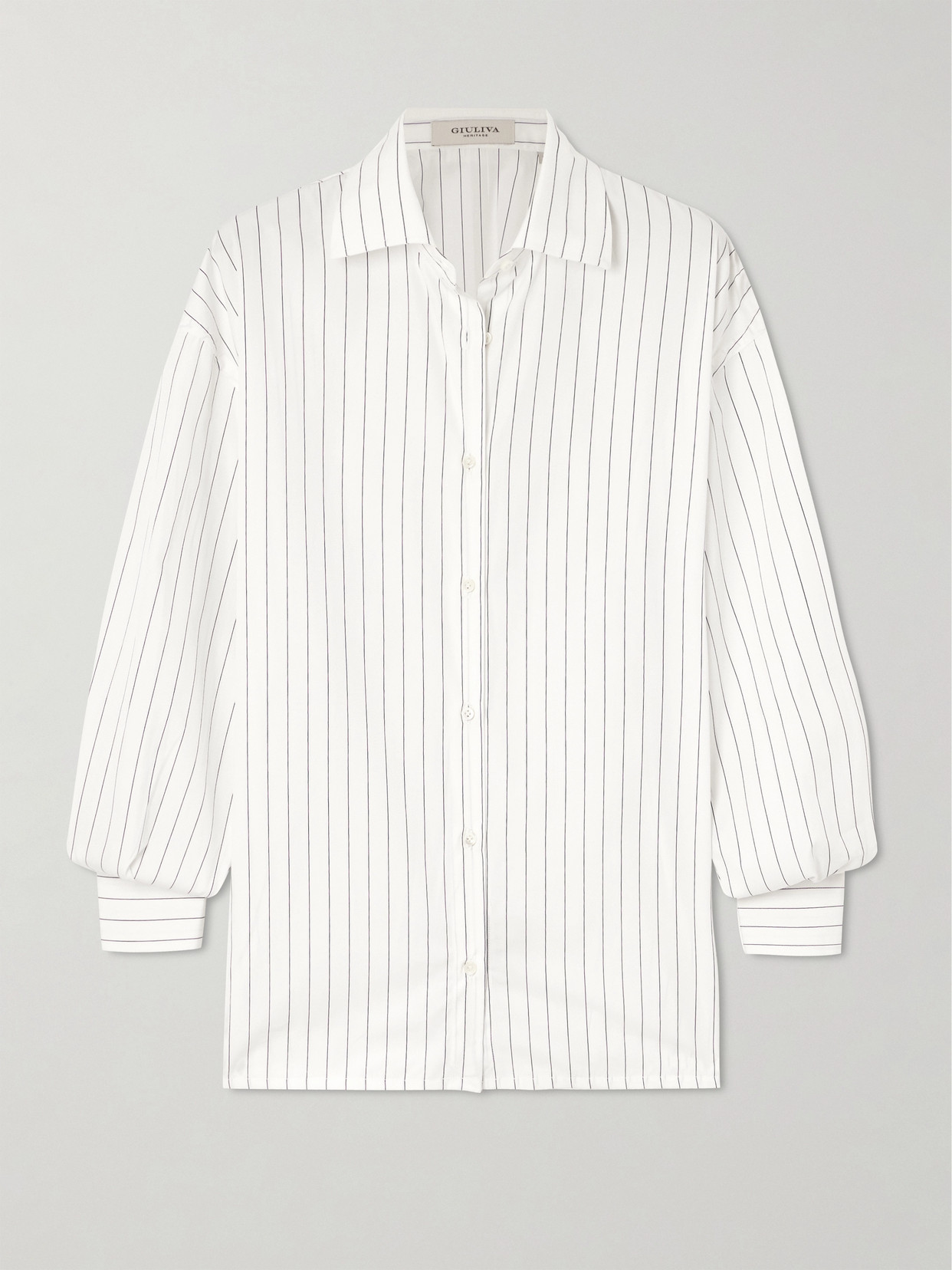 Giuliva Heritage Celia Pinstriped Cotton-poplin Shirt In White