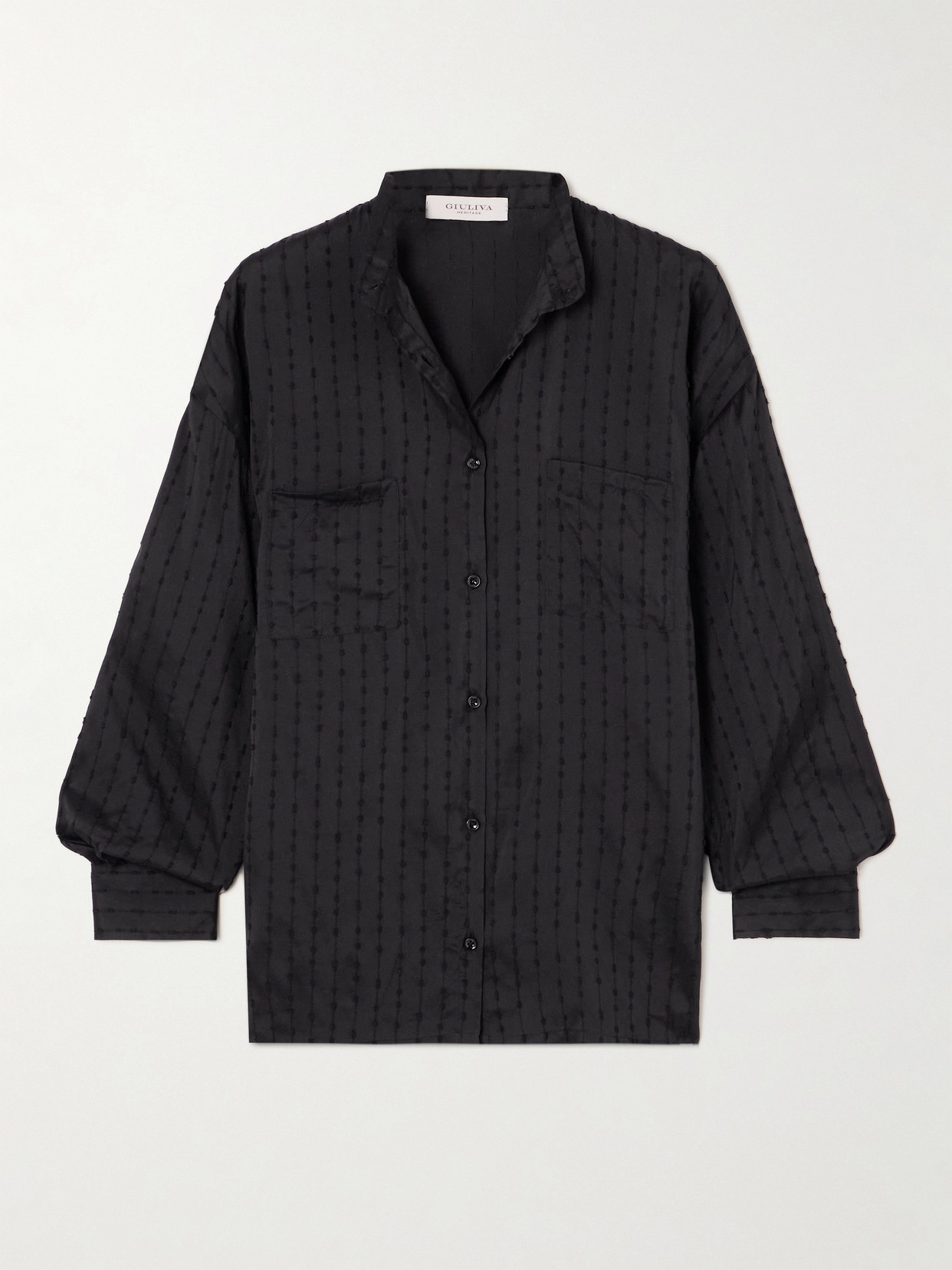 Giuliva Heritage The Ivy Fil Coupé Woven Shirt In Black