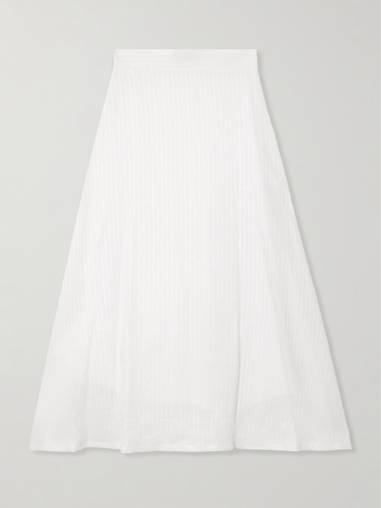 Giuliva Heritage Ada Linen-jacquard Midi Skirt In White