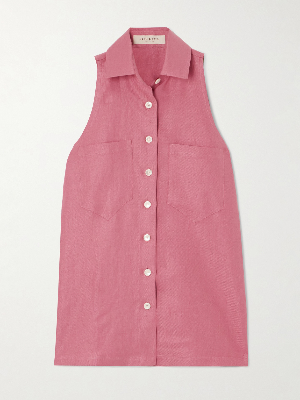 Giuliva Heritage Esme Linen Shirt In Pink